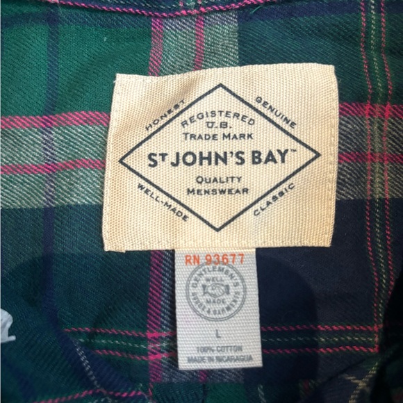 St John’s Bay Flannel Men’s Size L Large Multi-color - Picture 2 of 2